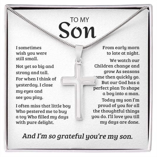 My Son | I'm So Grateful - Stainless Steel Cross Necklace